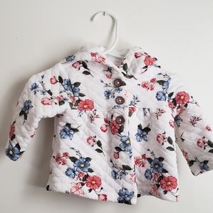 Floral quilted jacket for baby girls